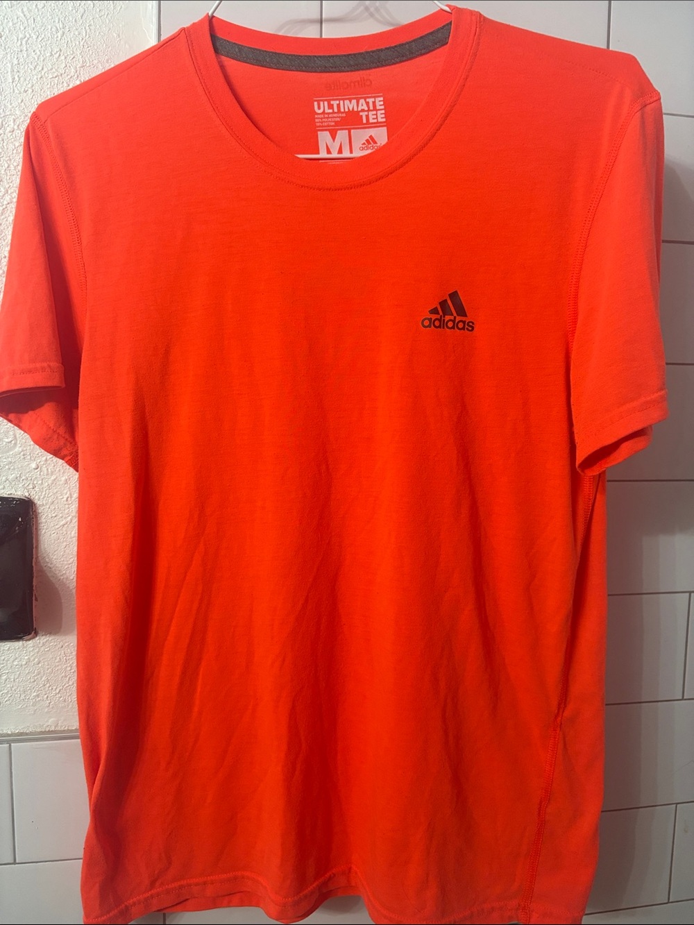 adidas Orange Crewneck Ultimate Tee with Black Logo